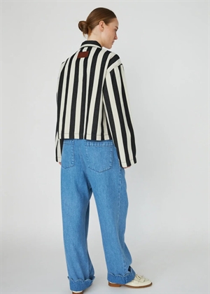Striped skjorte in cotton Black/Creme Stella Nova 